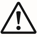 Symbol: Advarselstrekant (sort)